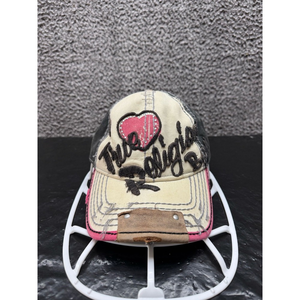 Vintage True Religion Embroidered Logo Adjustable Buckle Cap Multicolor One Size